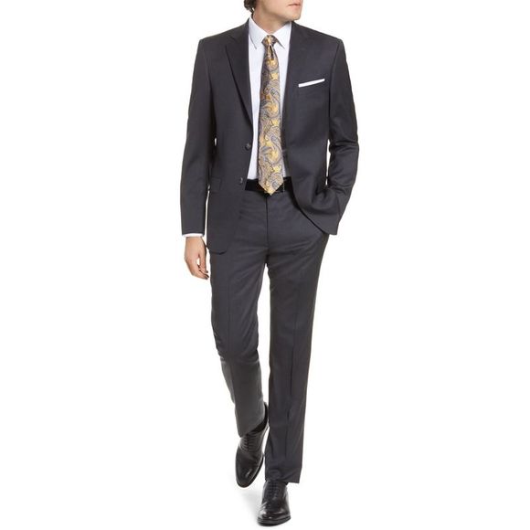 Costume Homme Hart Schaffner Marx 44L - Deux Boutons, 100% Laine Grise, Taille 44 Longueur Longue | Costume Occasion Très Bon état